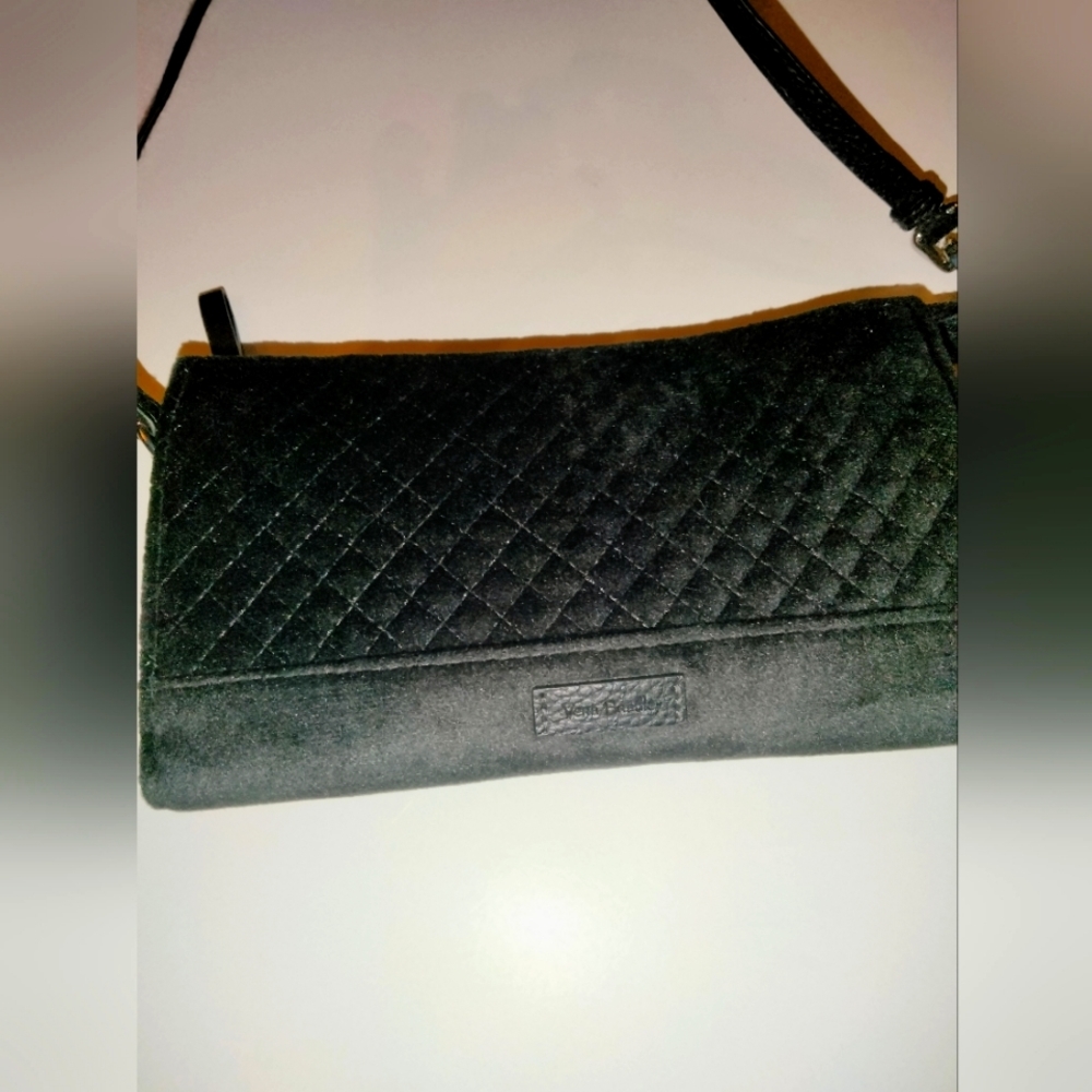 Vera Bradley (Black) Iconic RFID Faux Suede Quilted Slim Wristlet (NWOT)